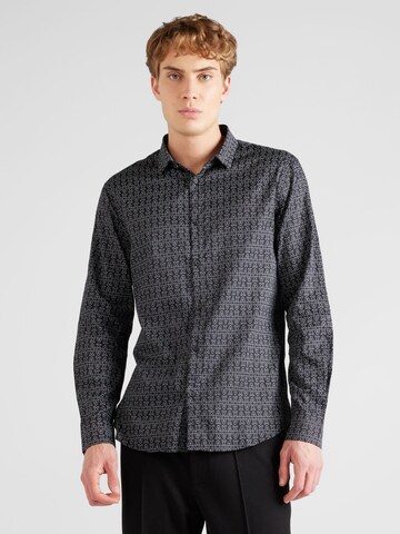 ARMANI EXCHANGE Regular fit Button Up Shirt in Black: front