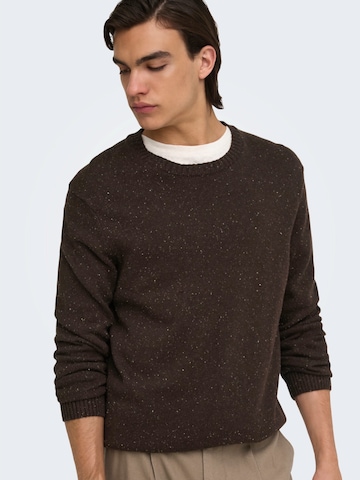 Only & Sons Sweater 'ONSMICHAEL' in Brown