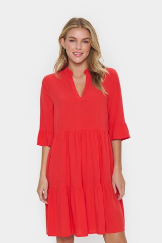 SAINT TROPEZ Jurk 'Eda' in Rood: voorkant