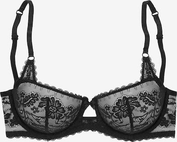 LASCANA Balconette Bra in Black: front