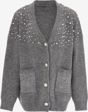 caissa Knit Cardigan in Grey: front