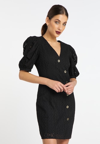 Robe-chemise 'Koosh' faina en noir : devant