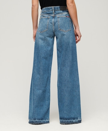 Superdry Wide leg Jeans in Blauw: voorkant