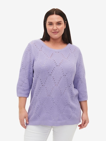 Zizzi Sweater 'Memmi' in Purple: front