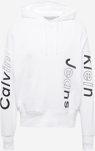 Sweat-shirt Calvin Klein Jeans en blanc : devant