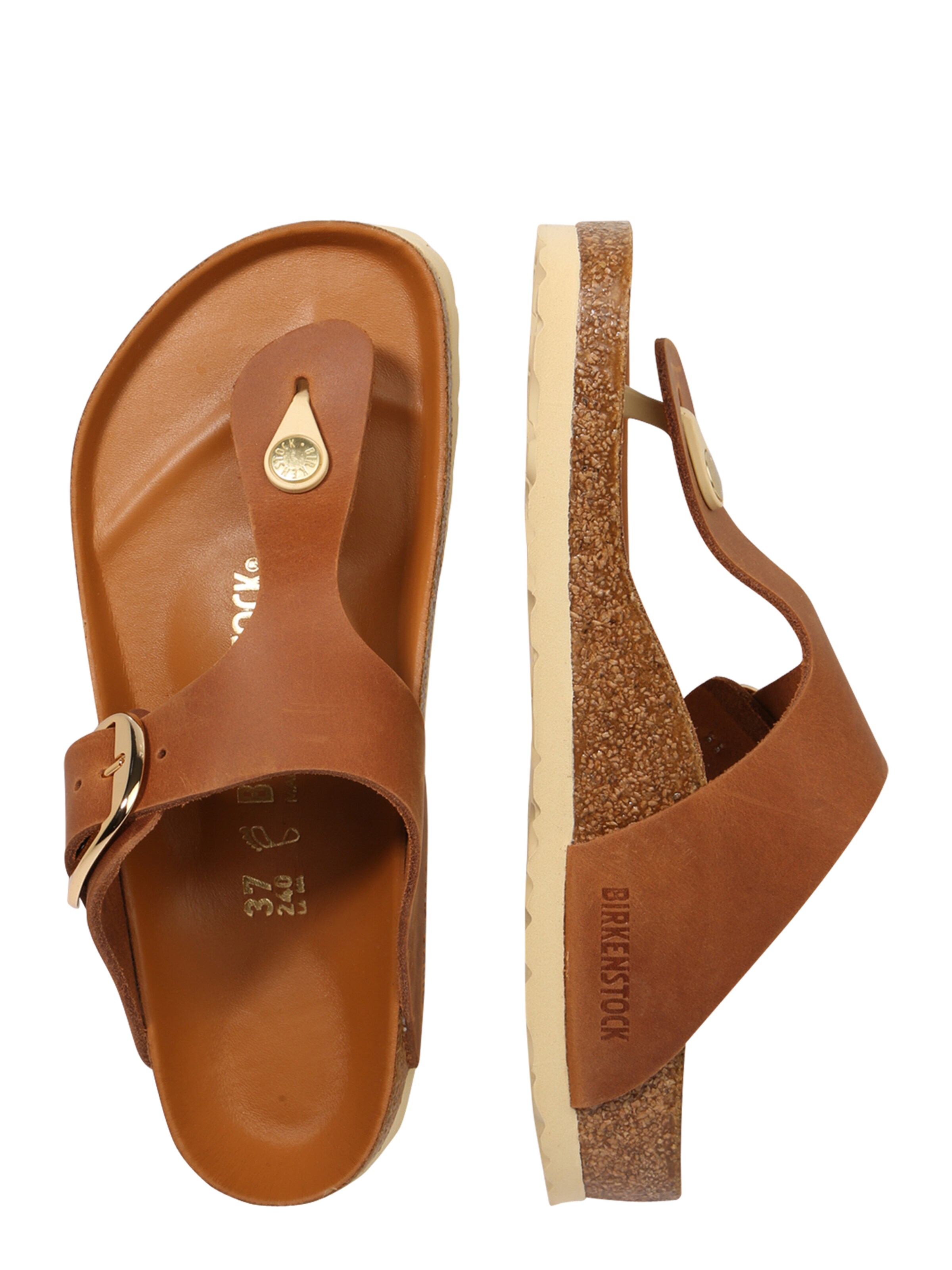 BIRKENSTOCK T-bar sandals 'Gizeh' in Brown