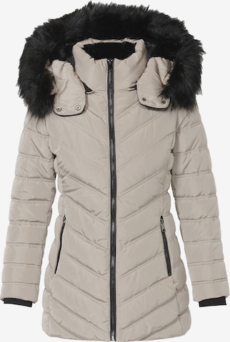 Parka mi-saison KOROSHI en beige : devant