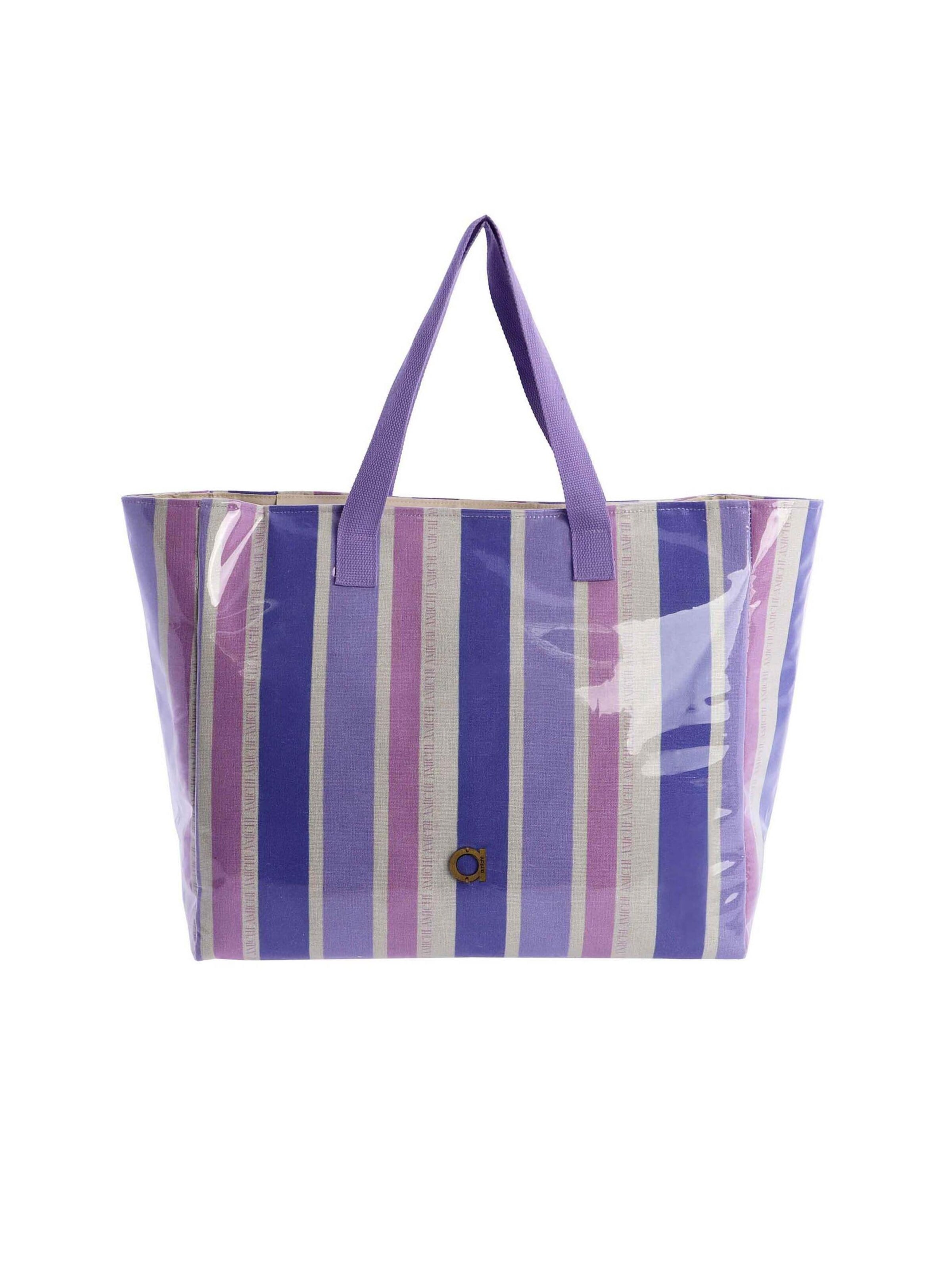 Amichi - Shopper 'Bolso de playa para mujer Palma de lona con cremallera' en Mezcla de colores: frente