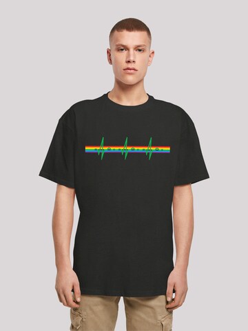 F4NT4STIC Shirt 'Pink Floyd Prisma Heartbeat Rock Band Album DSOTM' in Zwart: voorkant