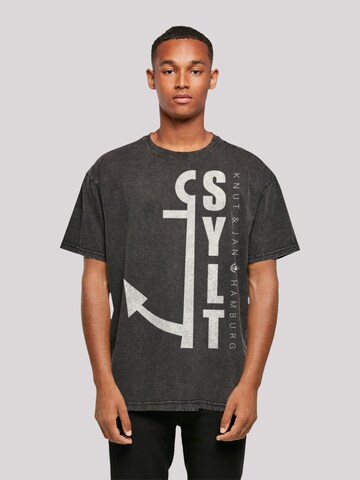 T-Shirt 'Sylt Anker Knut & Jan Hamburg' F4NT4STIC en noir : devant