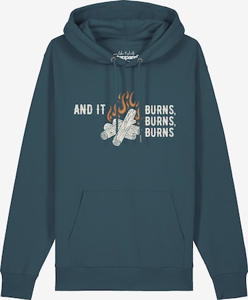 Watapparel Sweatshirt 'And it burns' in Blue: front