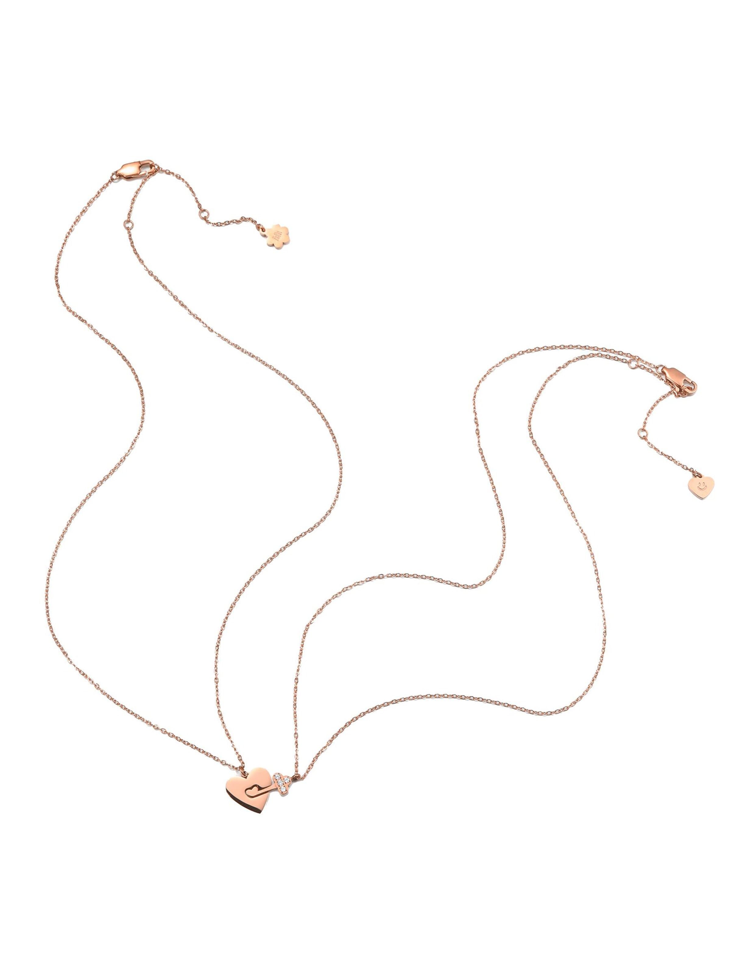 Collana 'Interlocking Heart & Key Love' di Hey Happiness in oro