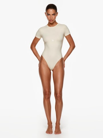 GOD SAVE QUEENS Bodi 'Second Skin T-Shirt Bodysuit' | bež barva