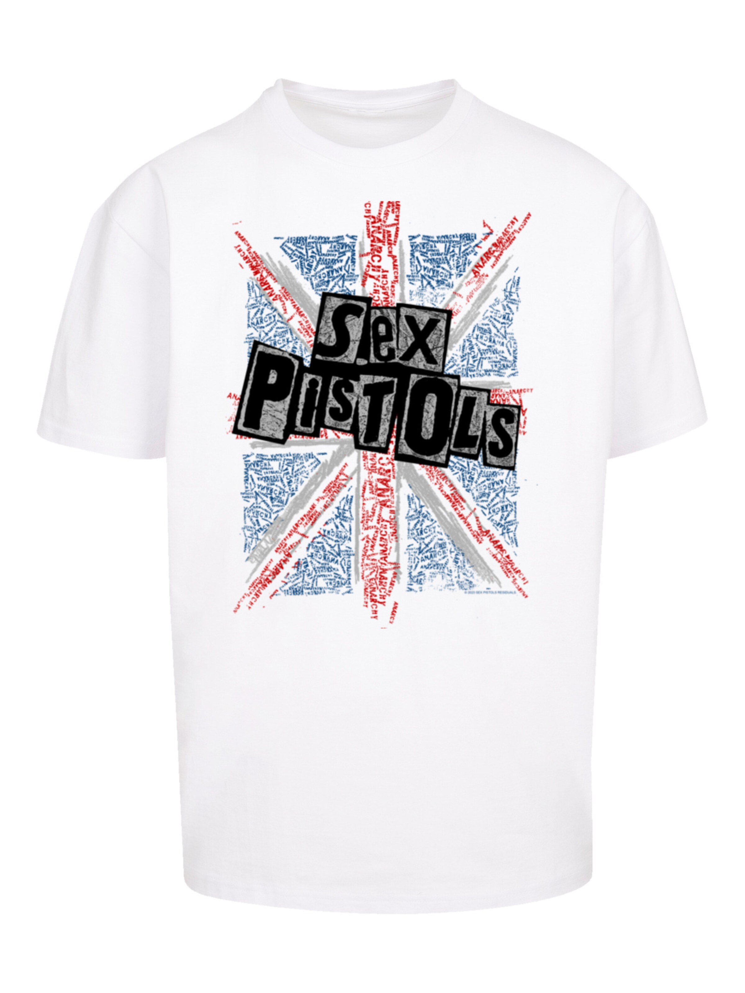 T-Shirt 'Sex Pistols Anarchy Flag' F4NT4STIC en blanc : devant