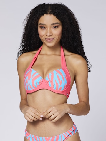 CHIEMSEE Triangle Bikini Top in Pink: front