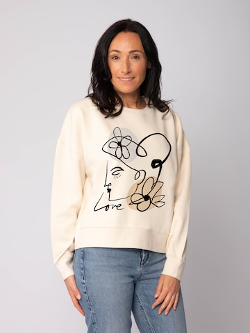 Sweat-shirt 'Self Love ' Watapparel en beige : devant