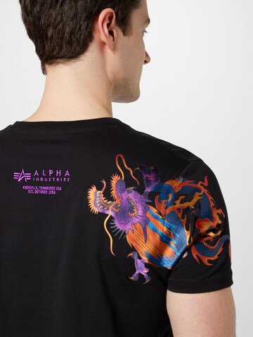Maglietta 'Dragon' di ALPHA INDUSTRIES in nero
