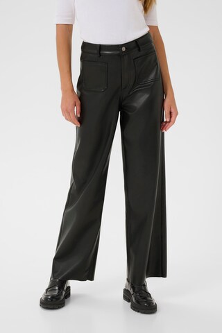 Kaffe Wide leg Broek 'Mikka' in Zwart: voorkant