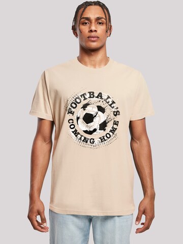 T-Shirt 'Football's Coming Home Paint Splatter' F4NT4STIC en beige : devant