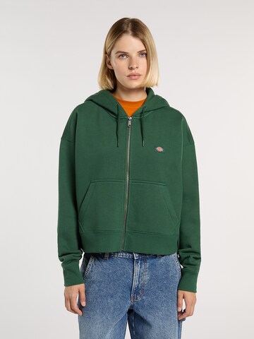 DICKIES Кофта на молнии 'Oakport' в Зеленый: спереди