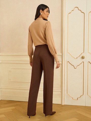 love & roses Regular Pressveckad byxa i brun