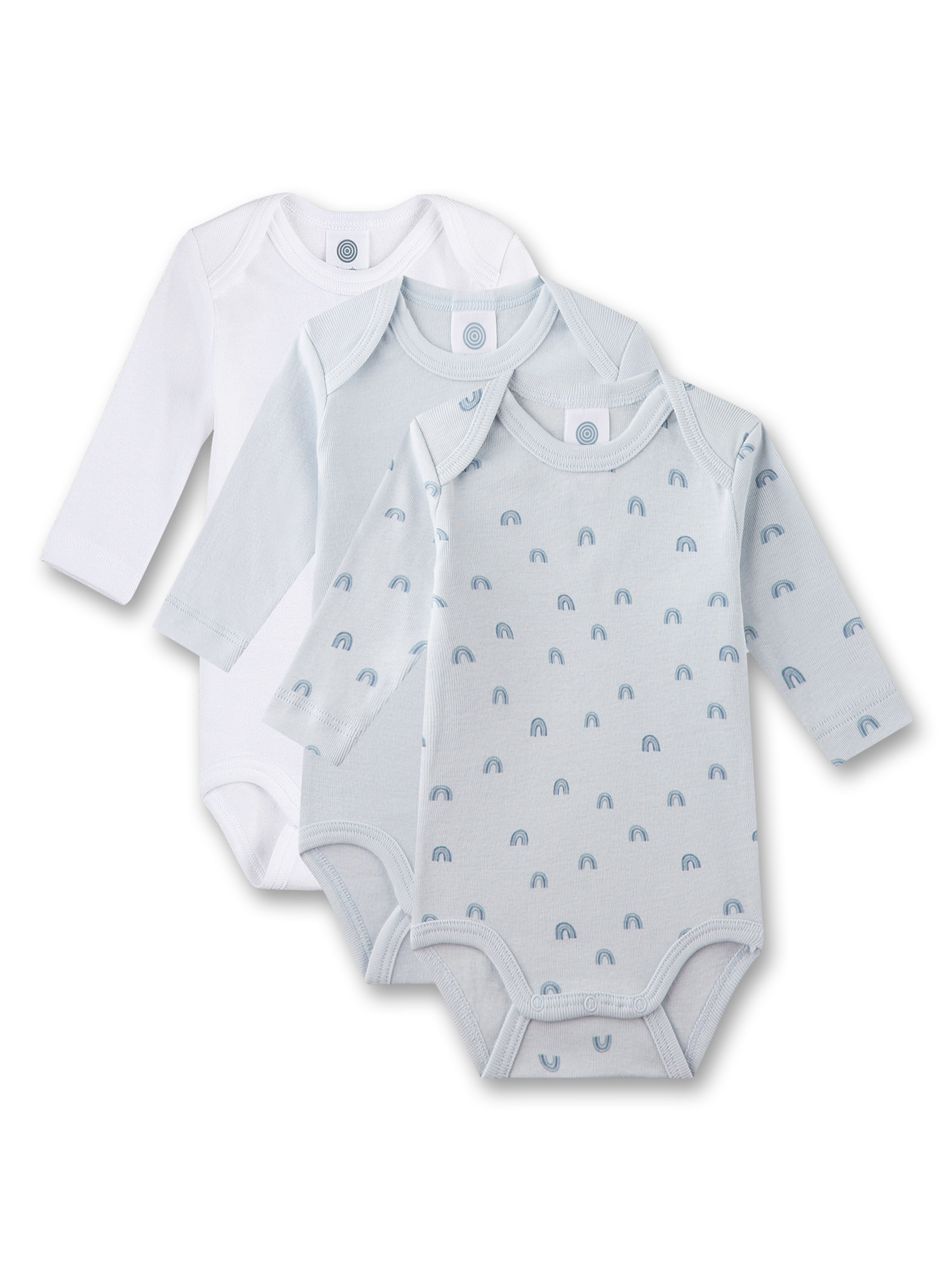 Sanetta Strampler (GOTS) in Blau: Vorderseite