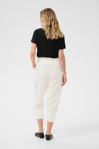 Cream Tapered Harembroek 'Linee' in Wit
