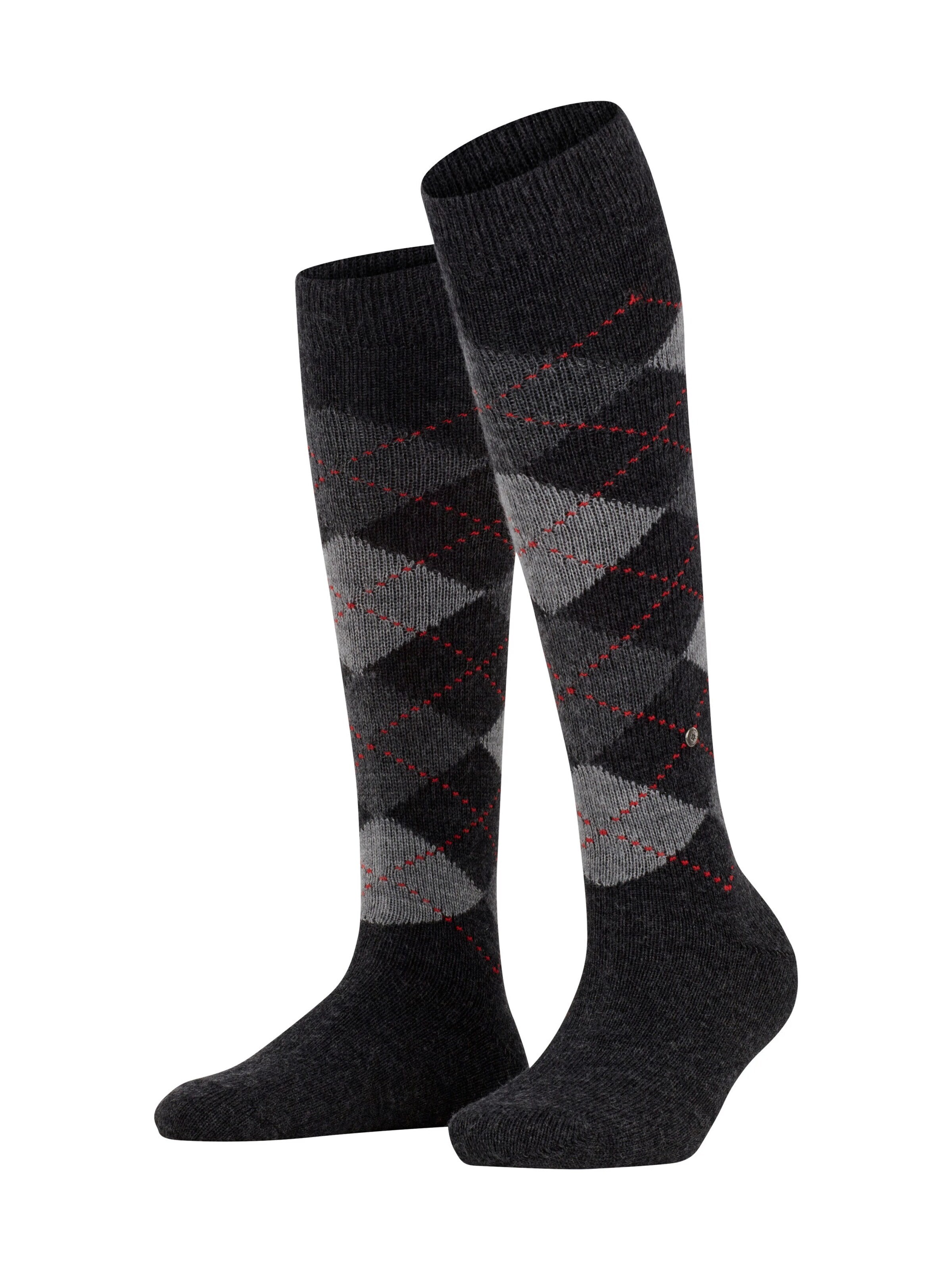 BURLINGTON Overknee Strümpfe 'Whitby'‌‌‌‌ in Grau: Vorderseite