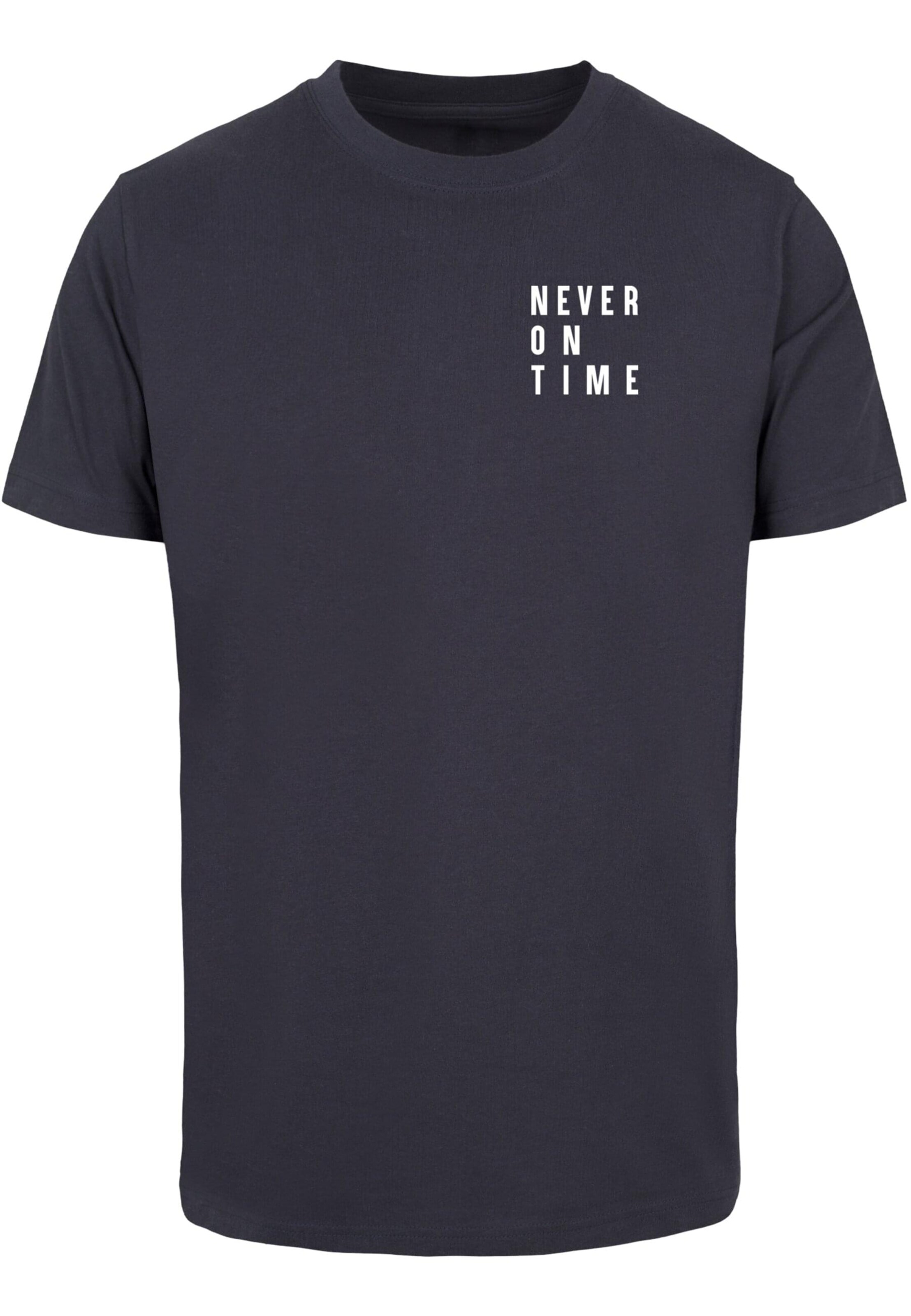 T-shirt 'Never On Time' Merchcode en bleu : devant