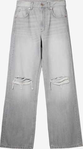 Bershka Wide Leg Farkut värissä harmaa: etupuoli