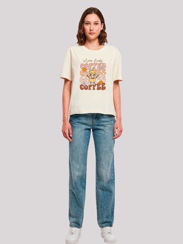 F4NT4STIC Shirt 'Mothers Day Coffee Lover Mom Caffeine Addiction Coffee Cup' in Beige