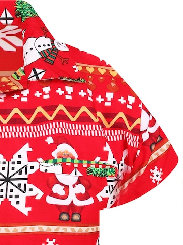 King Kameha Regular Fit Hemd 'Christmas Rows' in Rot