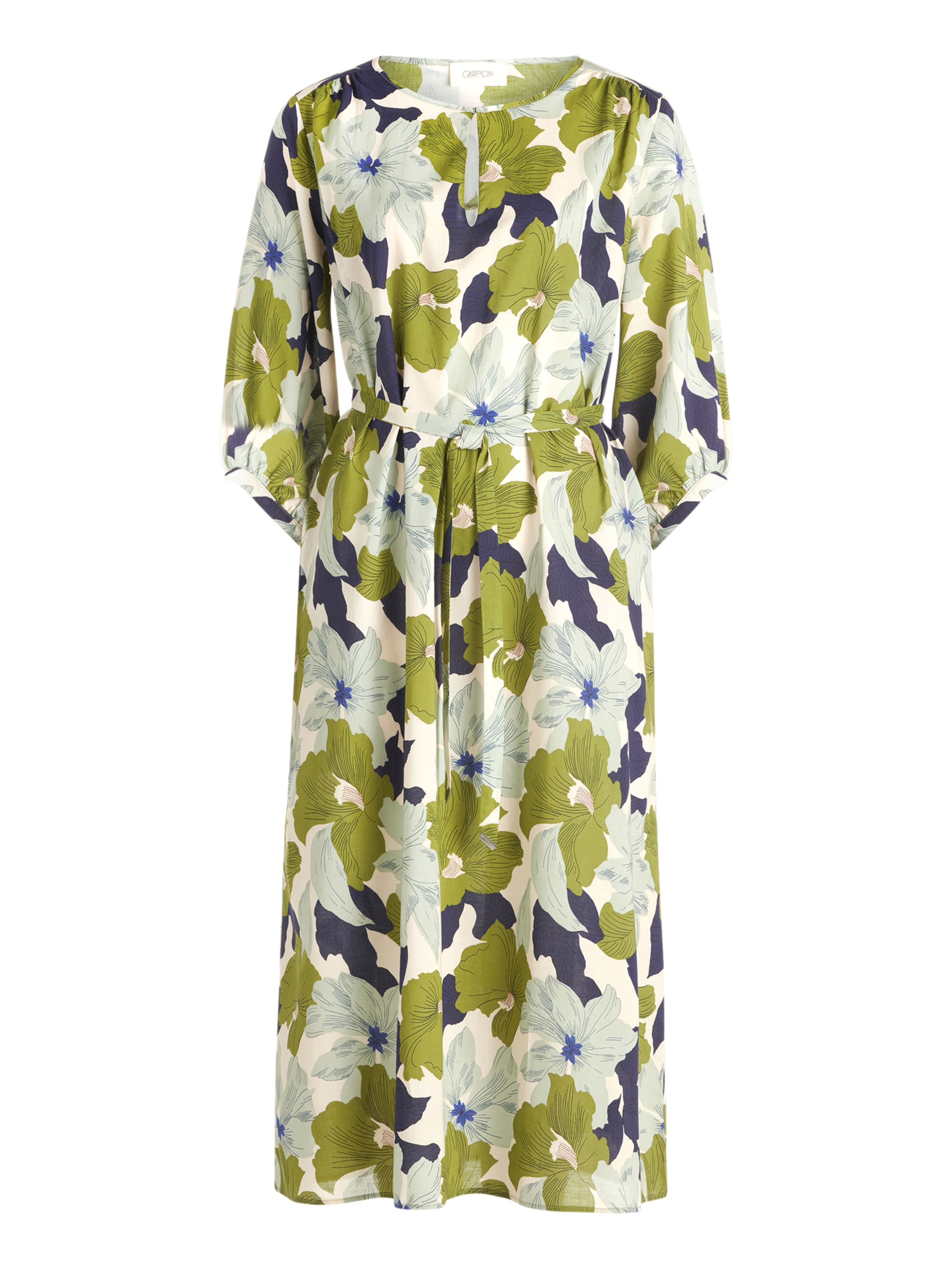 Cartoon Avondjurk in Wit: voorkant