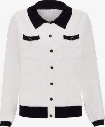 CARNEA Knit Cardigan in White: front