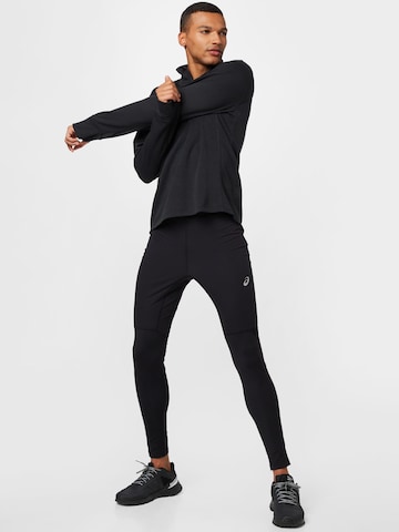 ASICS Skinny Sportovní kalhoty 'Windblock' – černá