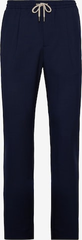 Boggi Milano Pleat-Front Pants in Blue: front