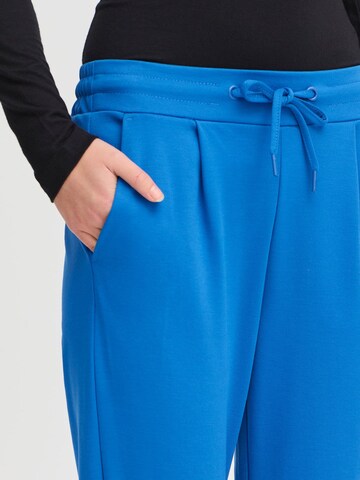 ICHI Slimfit Bandplooibroek 'Kate' in Blauw