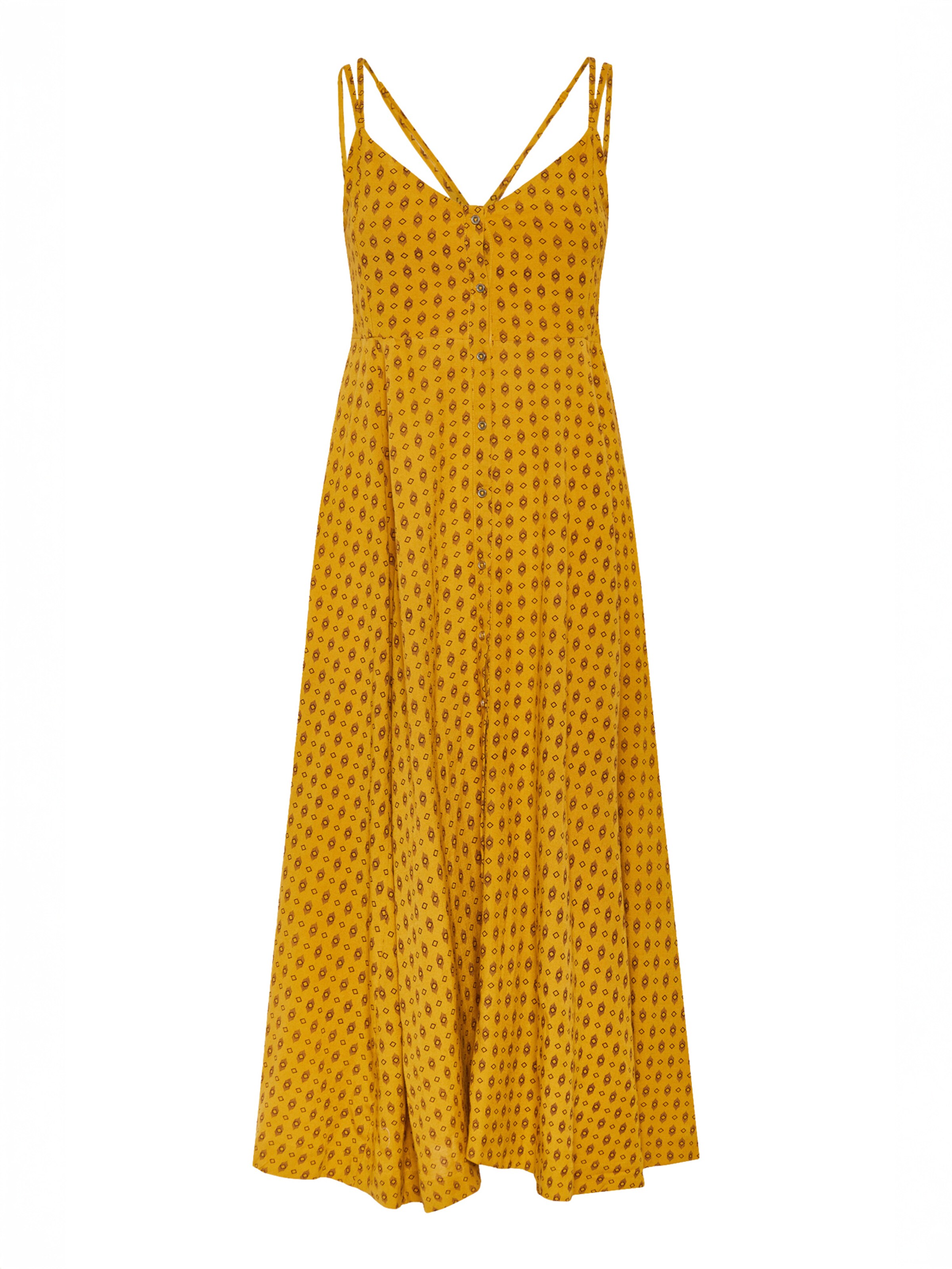 Funky Buddha Klänning i brun / gul, Produktvy