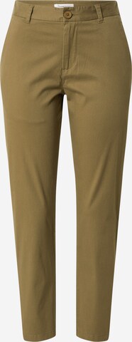 žalia KnowledgeCotton Apparel Standartinis „Chino“ stiliaus kelnės 'WILLOW': priekis