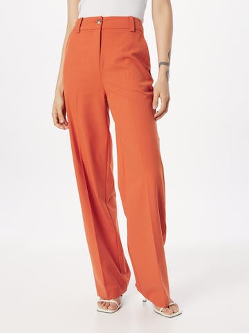 modström Wide leg Pleated Pants 'Anker' in Red: front