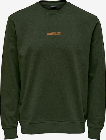 Only & Sons Sweatshirt 'ELON' in Green: front