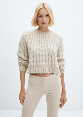 MANGO Sweater 'Golden' in Beige: front