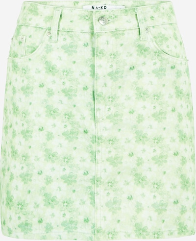 NA-KD Nederdel i pastelgrøn / lysegrøn / hvid, Produktvisning