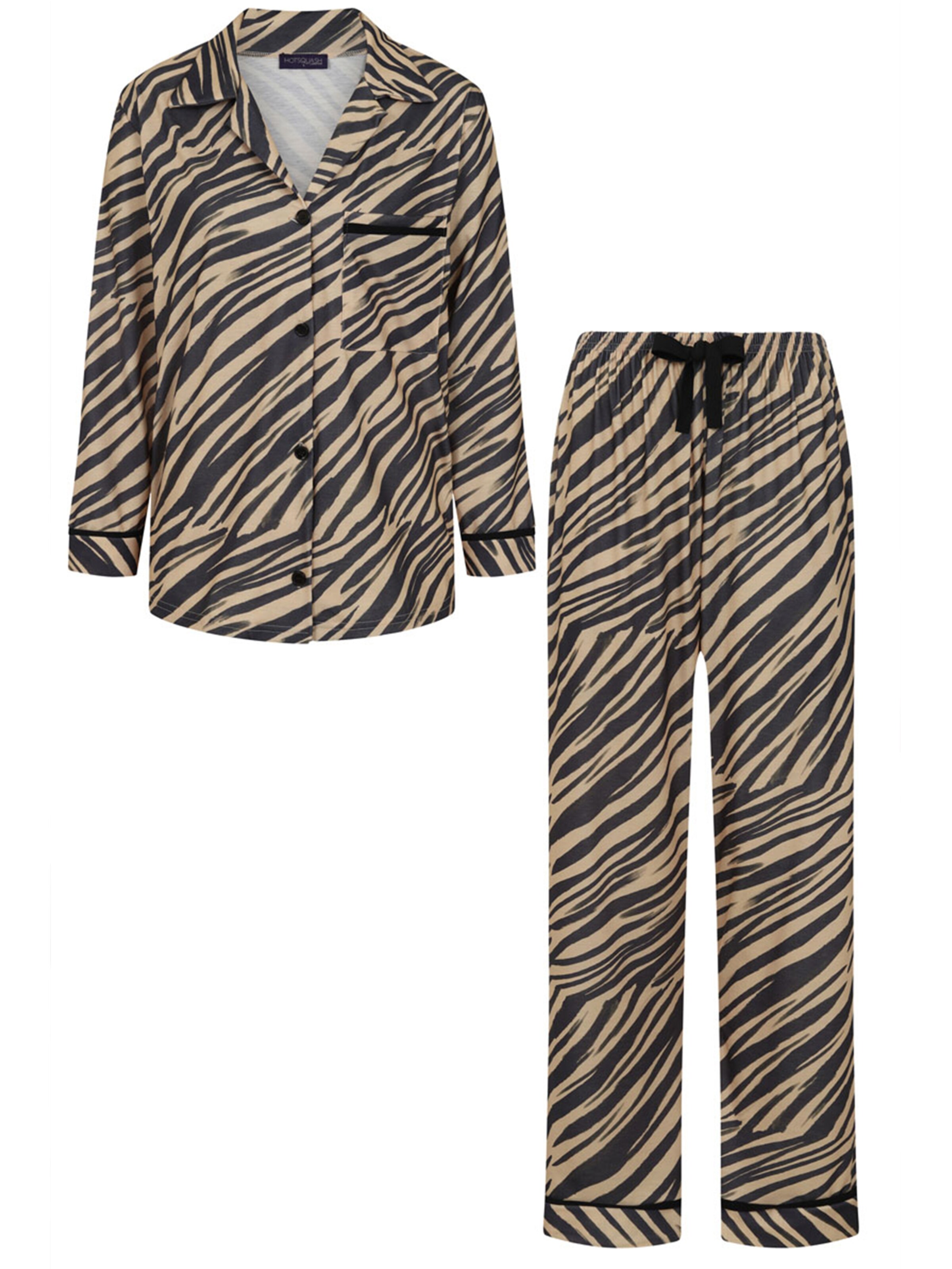 HotSquash Pyžamo – hnědá: přední strana