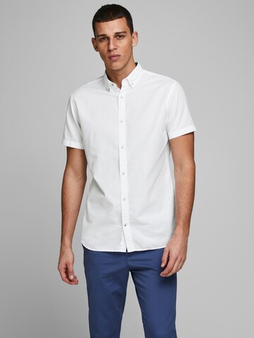 JACK & JONES Slim Fit Риза в бяло: отпред
