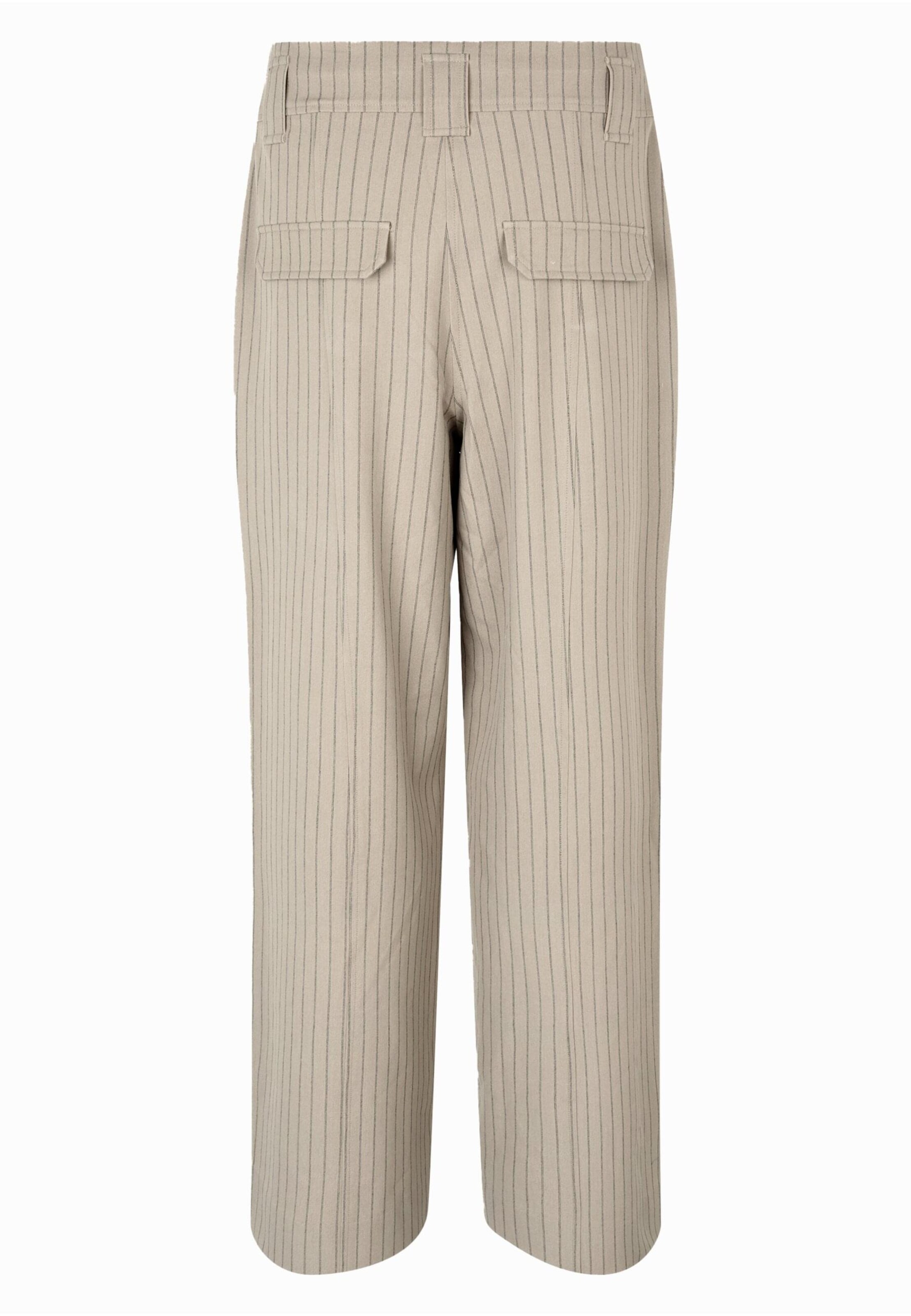 SECOND FEMALE - Perna larga Calças 'Rayures' em bege