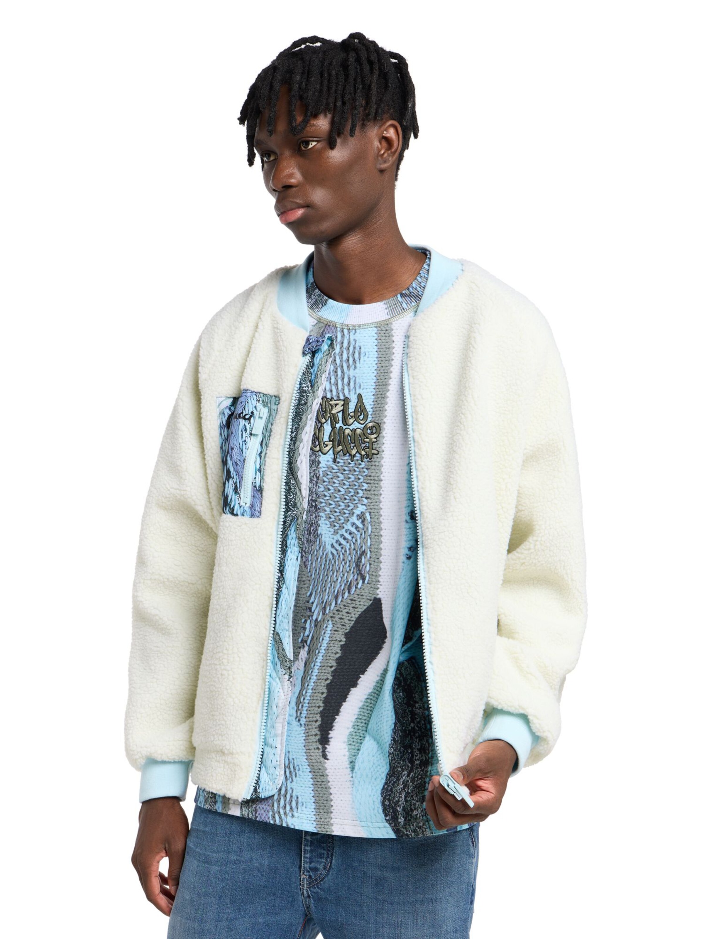 Veste en polaire 'Espositello' Carlo Colucci en blanc : devant