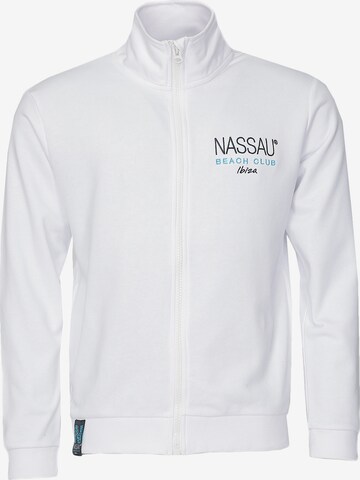 NASSAU Beach Club Zip-Up Hoodie in White: front