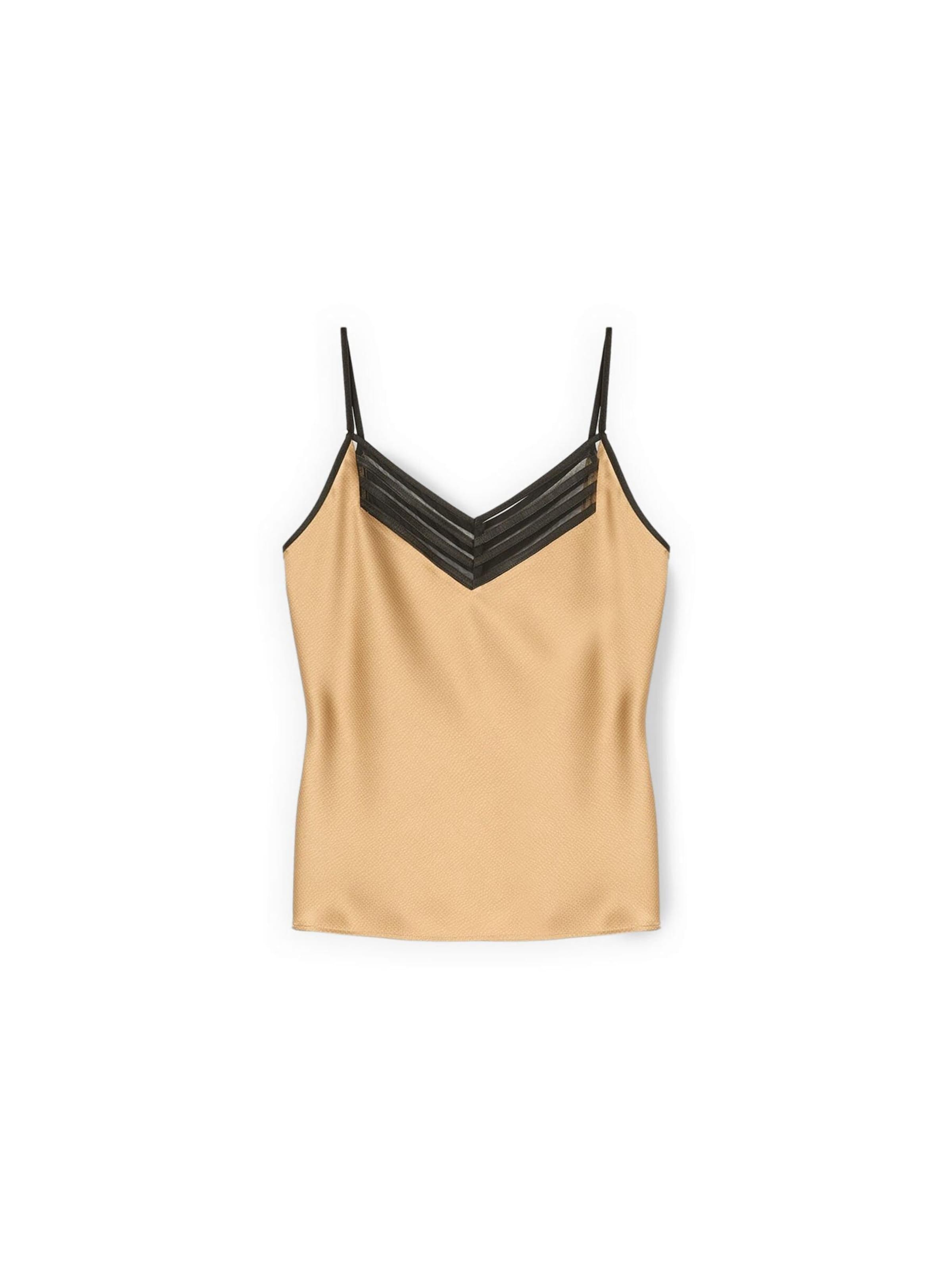 MOTIVI Top in Beige: voorkant