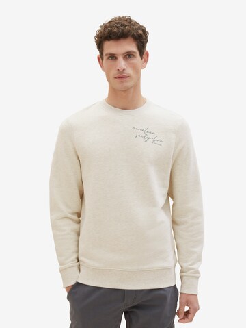 TOM TAILOR Sweatshirt i beige: framsida